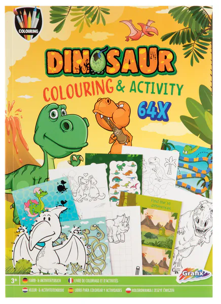 Hovedbilde Fargeleggings og aktivitetsbok- Dino