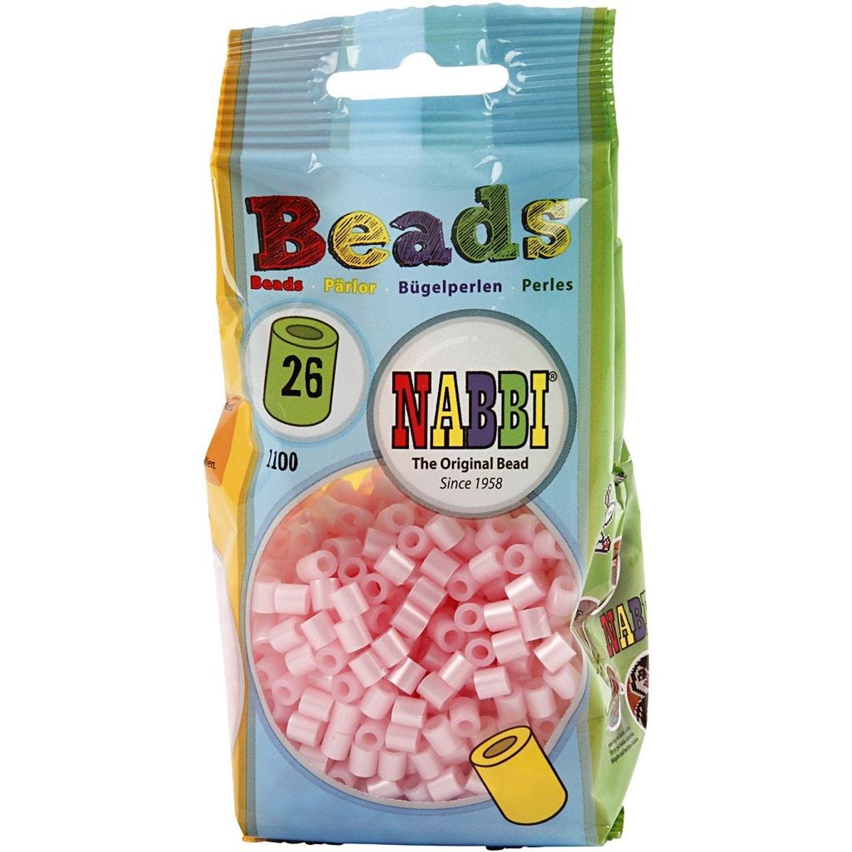 Medium perler, rosa perlemor